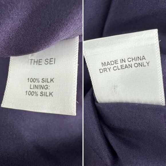 THE SEI Silk Asymmetrical Bandeau One-shoulder Cut Out Gown Fig Purple size 8 - Picture 10 of 11